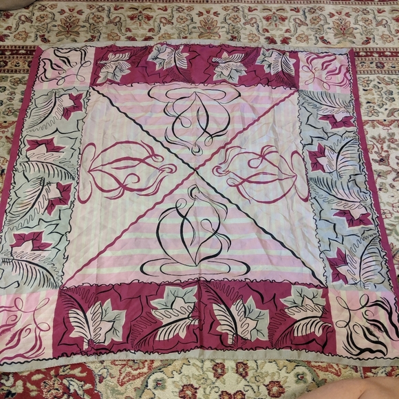 Vintage Accessories - Vintage Glentex pink patterned scarf